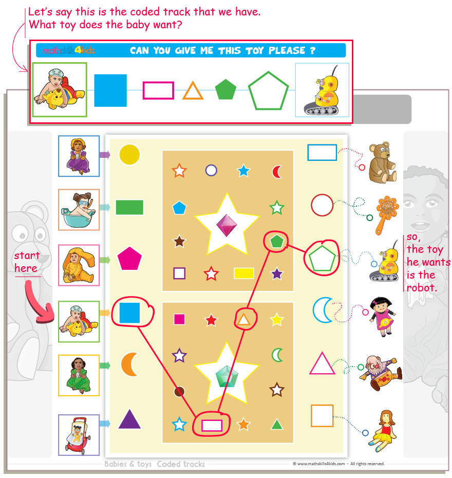 Babies and Toys Logical Reasoning Game instructions