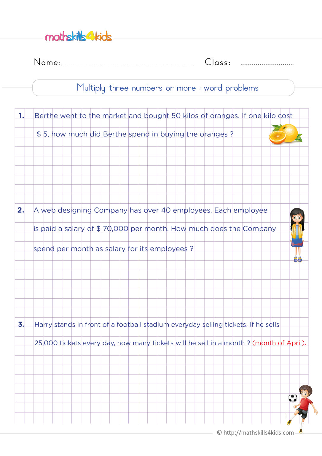 Grade 6 Multiplication worksheets with solutions – iProfEducation ...