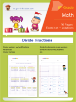 Grade 6 Dividing fraction worksheets with solutions