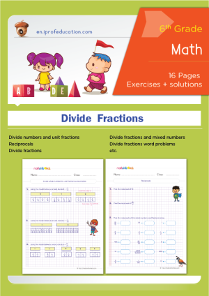 Grade 6 Dividing fraction worksheets with solutions