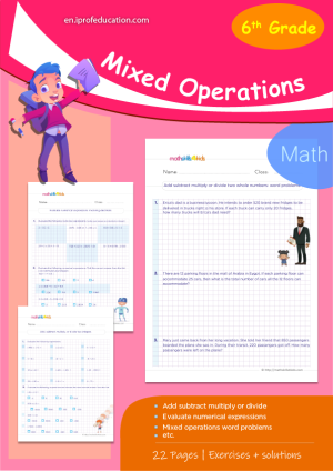Grade 6 Mixed operations with solutions