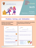 Grade 6 Problems solving and estimation worksheets with solutions