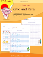 Grade 6 Ratio and rates worksheets with solutions