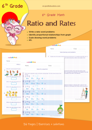 Grade 6 Ratio and rates worksheets with solutions