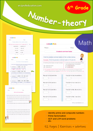 Grade 6 Number theory worksheets with solutions