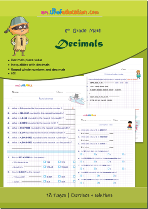 Grade 6 Decimals worksheets with solutions