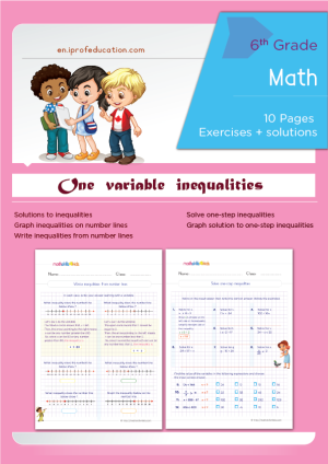 Grade 6 One Variable Inequalities worksheets with solutions