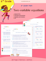 Grade 6 Two-variable equations worksheets with solutions