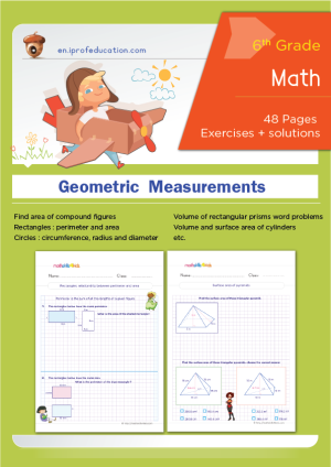 Grade 6 Geometric measurements worksheets with solutions